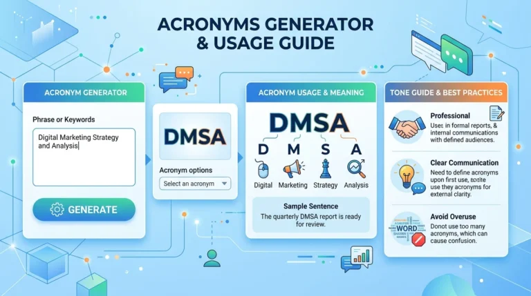 acronyms generator meaning usage tone guide