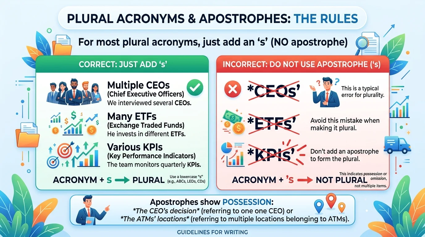 apostrophe plural acronyms rule
