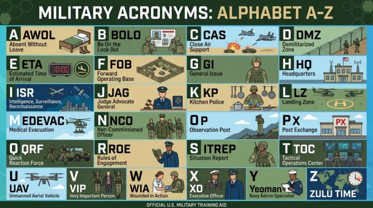 military acronyms alphabet