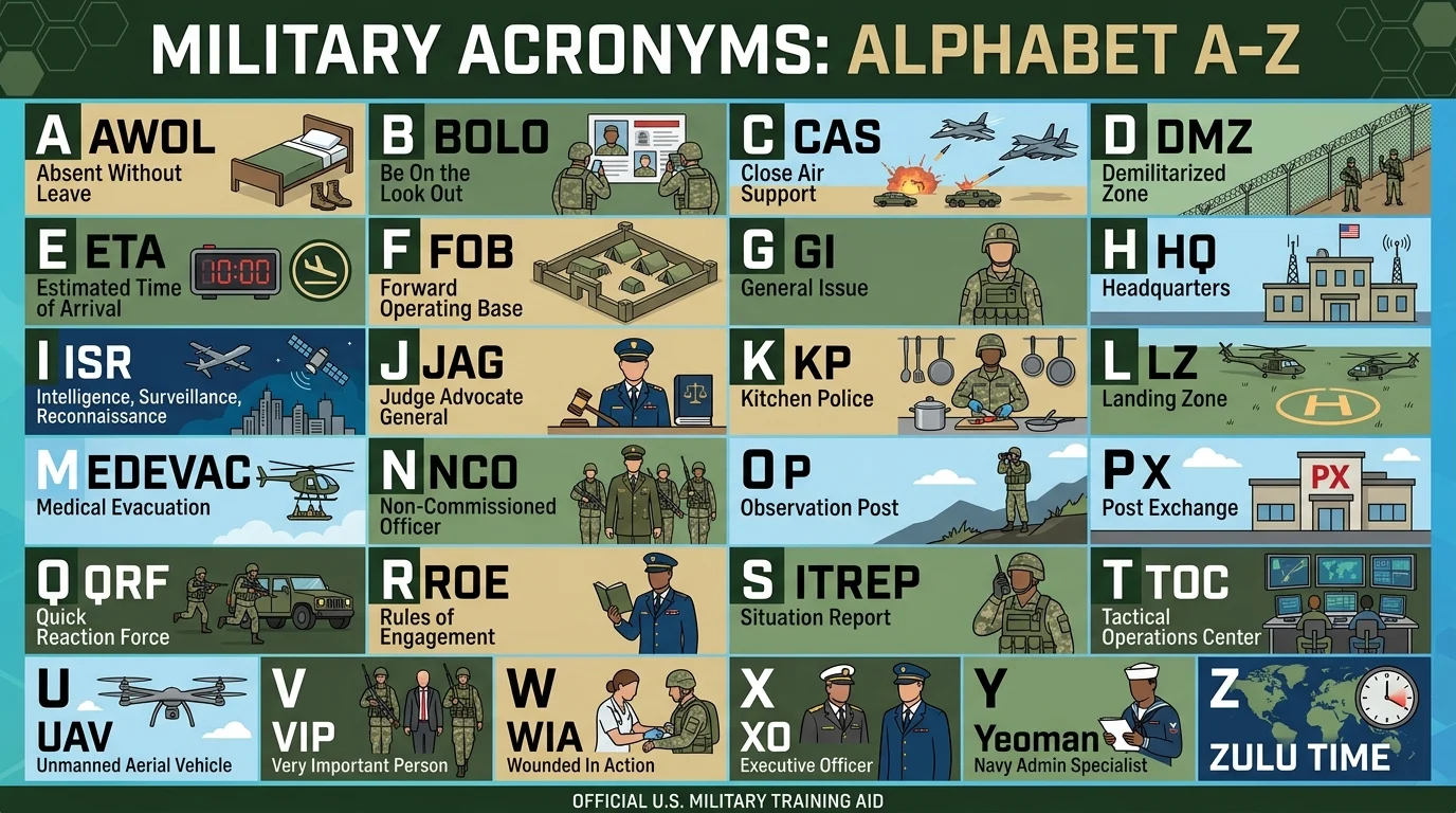 military acronyms alphabet