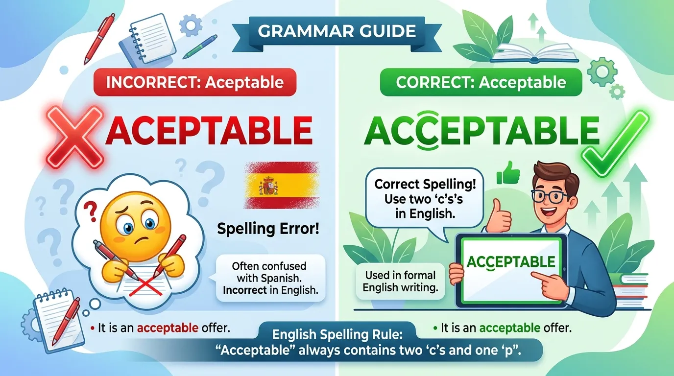 Acceptable vs Aceptable: Which Spelling Is Correct?