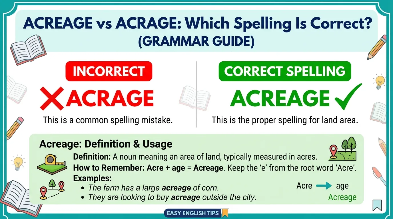 Acreage vs Acrage: Which Spelling Is Correct?