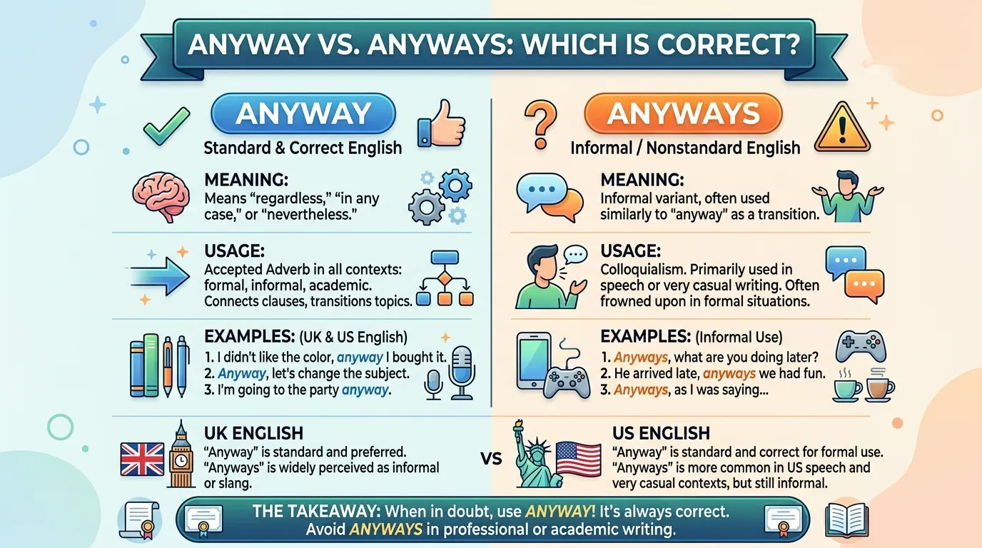 Anyway vs Anyways: Which Is Correct?