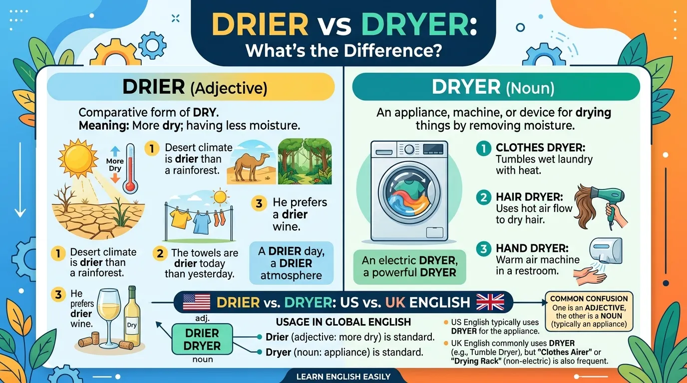 Drier vs Dryer: What’s the Difference?
