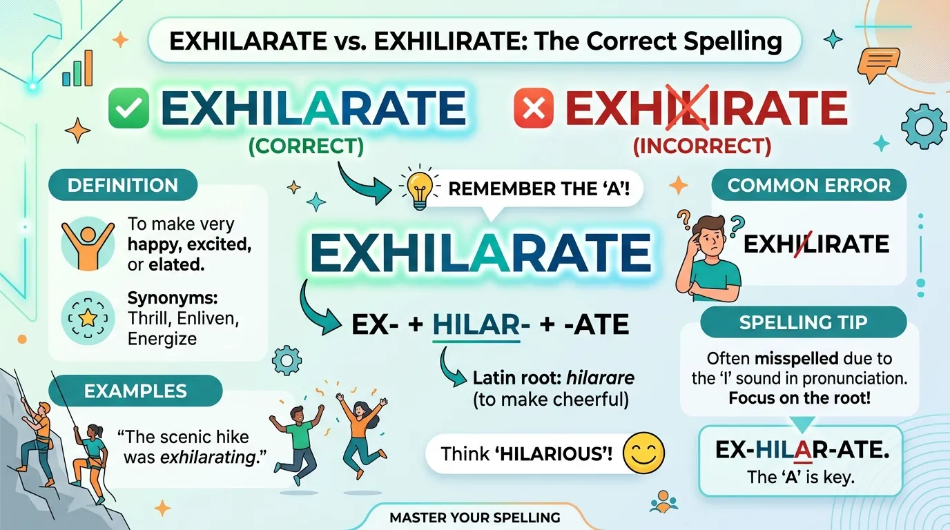 Exhilarate vs Exhilirate: Which Spelling Is Correct?