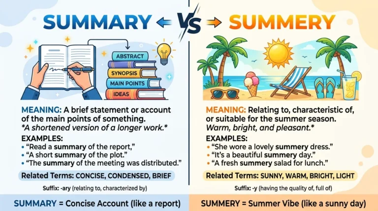 Summary vs Summery