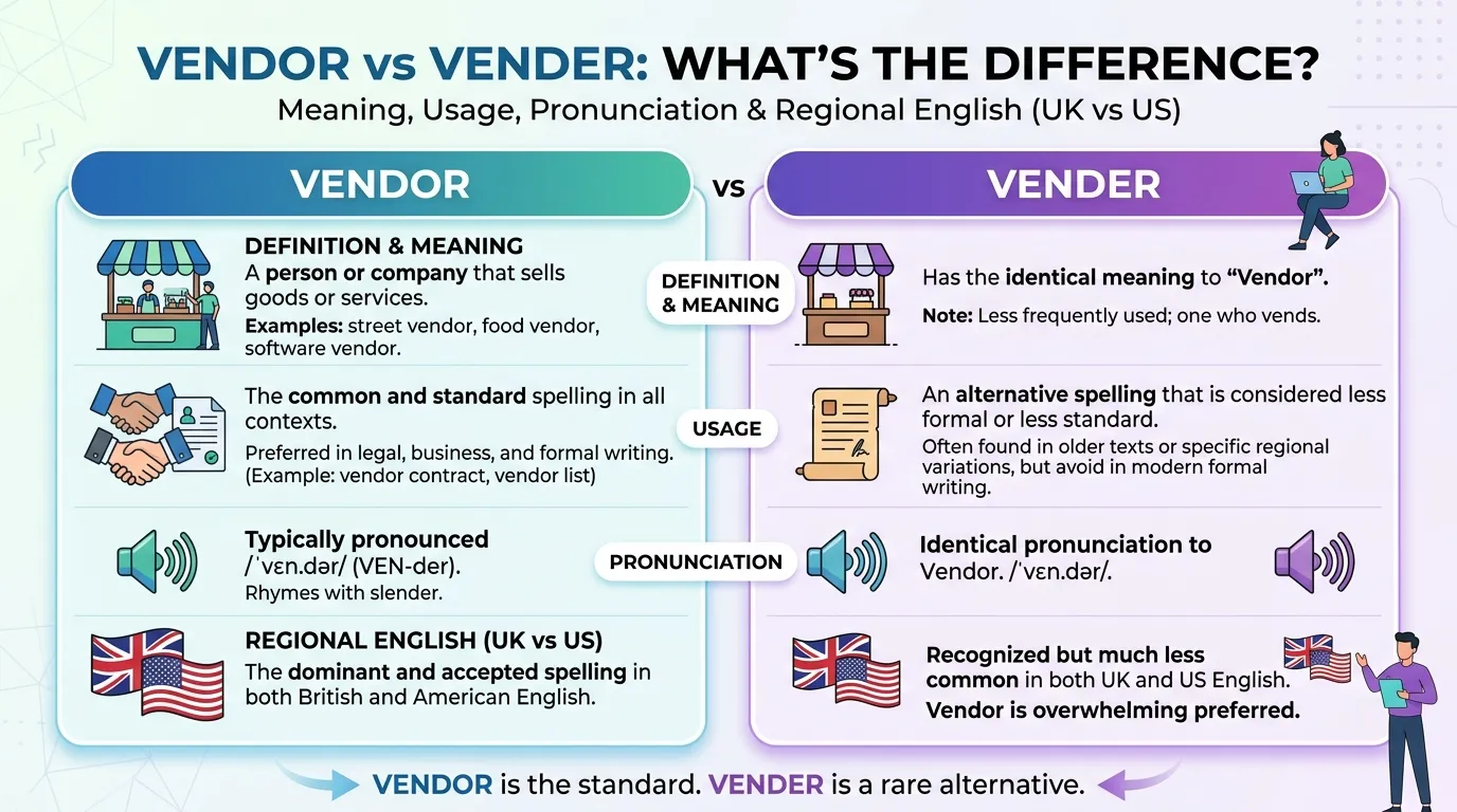 Vendor vs Vender: What’s the Difference?