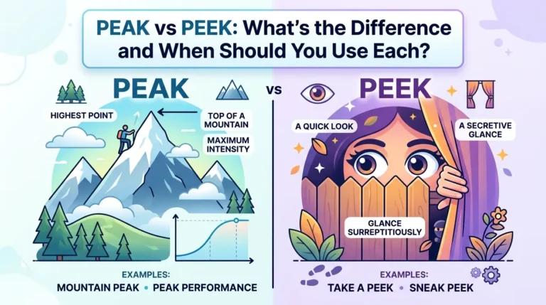 Peak vs Peek: What’s the Difference